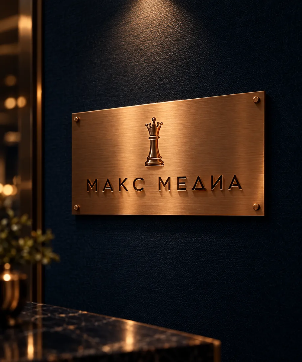 Медная табличка МАКС МЕДИА